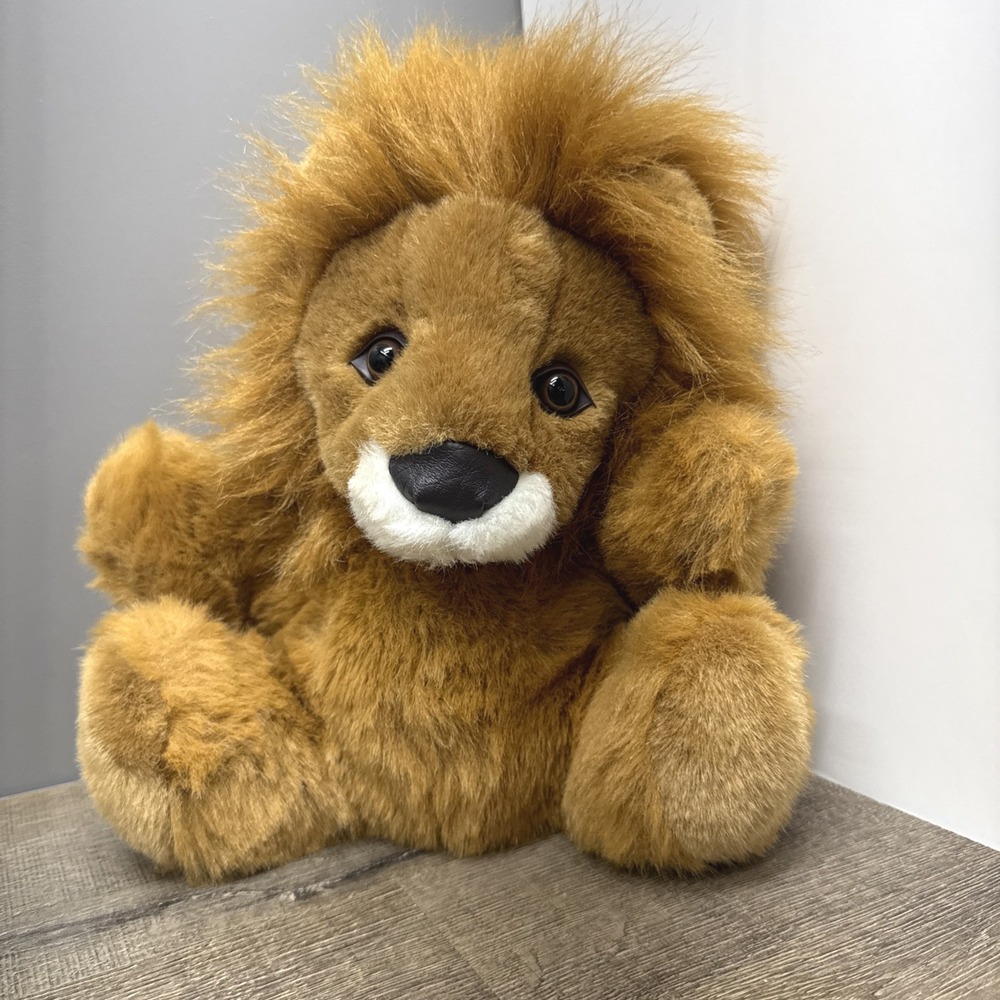 Yangjee Lion Hand Puppet 12" Plush Soft Leather Nose Vintage Stuffed Animal